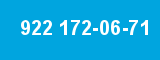 922 172-06-71 922 172-06-71